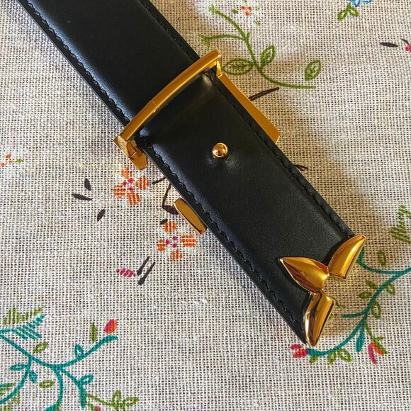 Louis Vuitton Monogram Reversible Belt 80cm / 32in Gold LV Buckle ✨ - Picture 4 of 7
